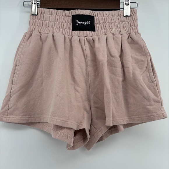 YoungLA Pants - YoungLA Sweat Shorts Women S Dusty Rose Excellent High Waisted Cotton Balletcore